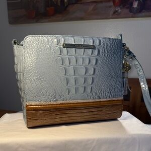 Brahmin Carrie Crossbody Sky Viognier Genuine Leather Bag NWOT